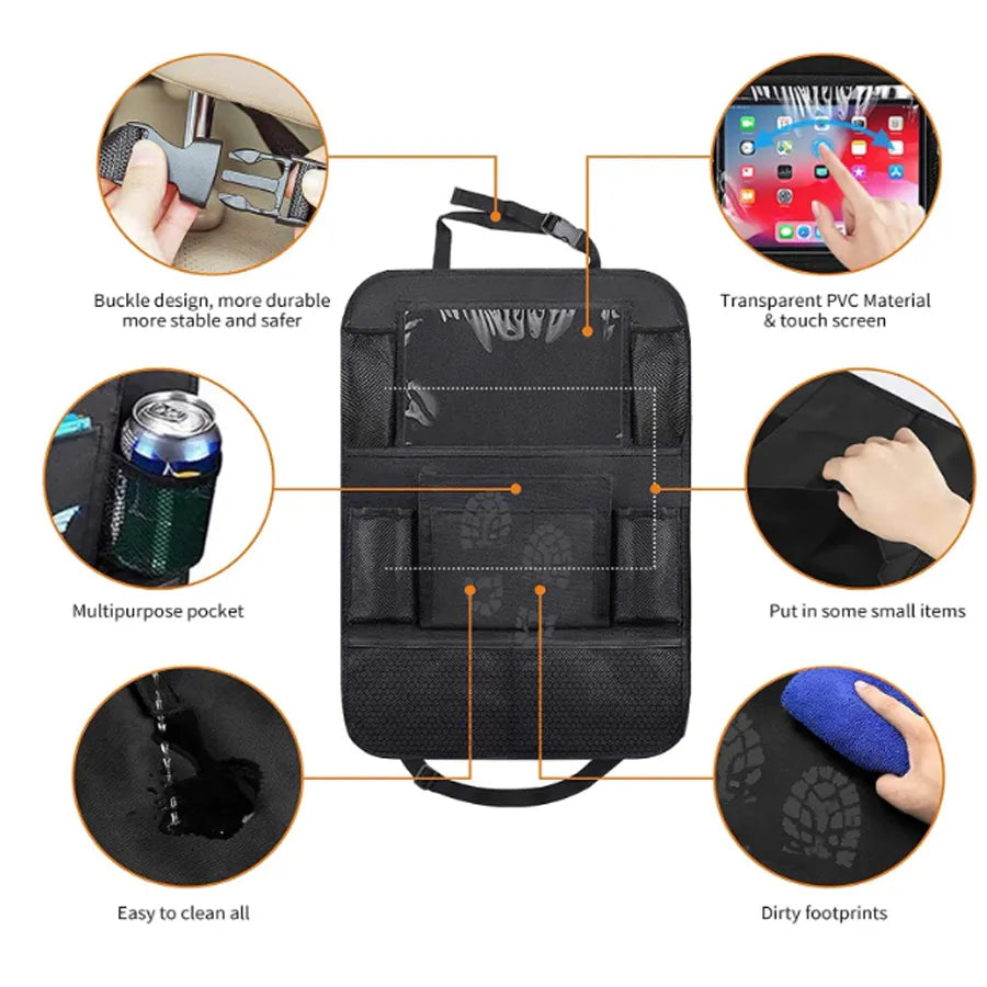 Car Seat Organizer with Storage Compartments